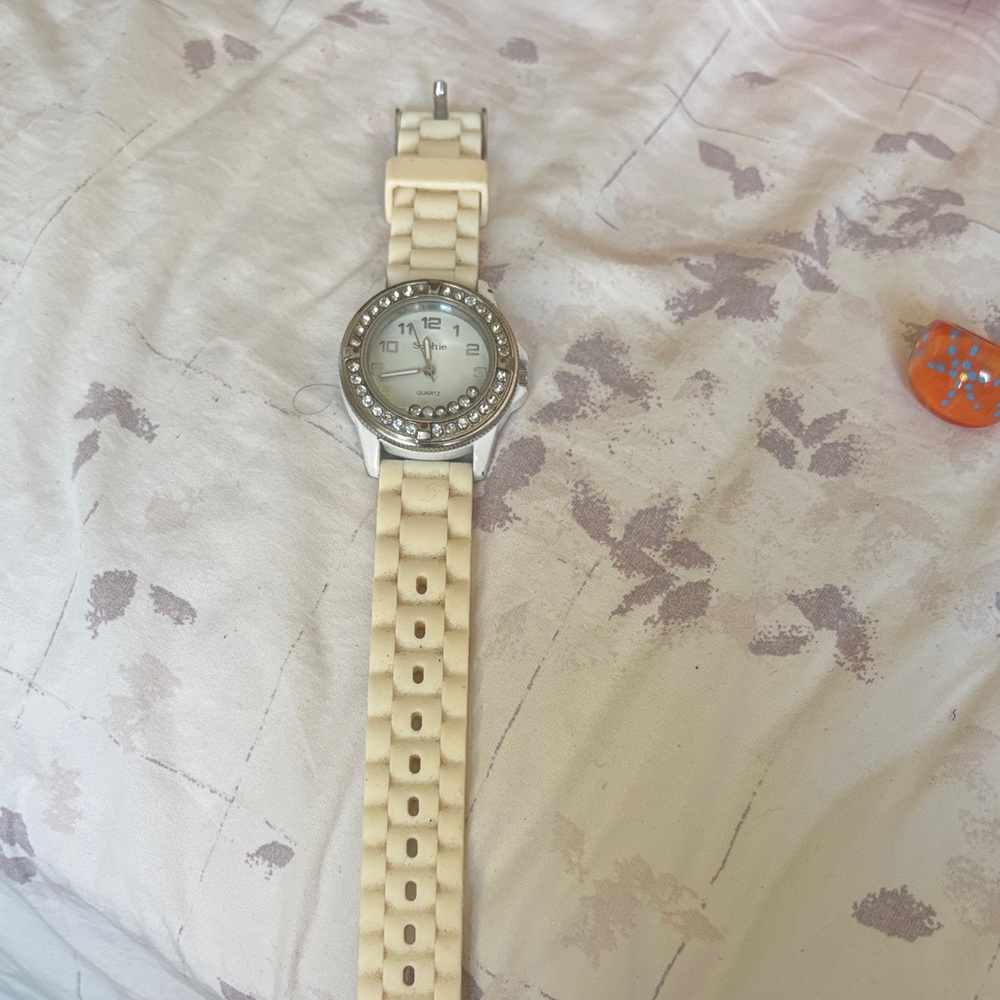 Cream Beaded Watch